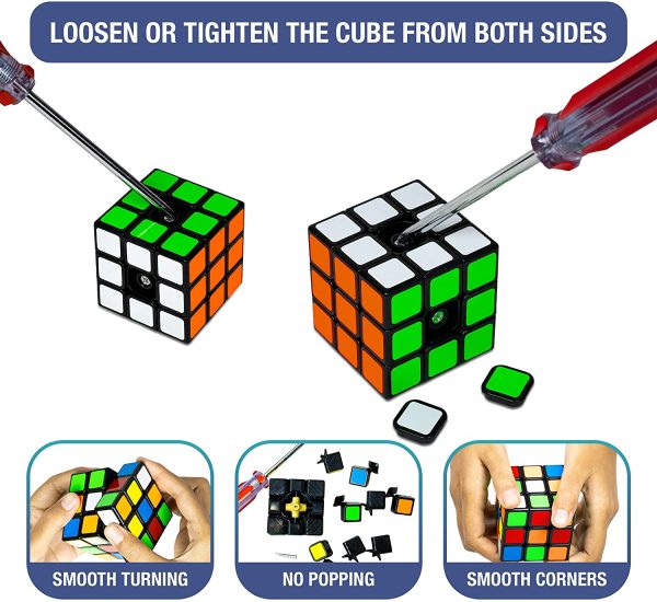 TwoBees Speed Cube, Classic Vivid Colors Matching Puzzle, 3x3x3 Cube Brain Teaser Puzzle for Kids, Boys, Girls and Adults - Image 3