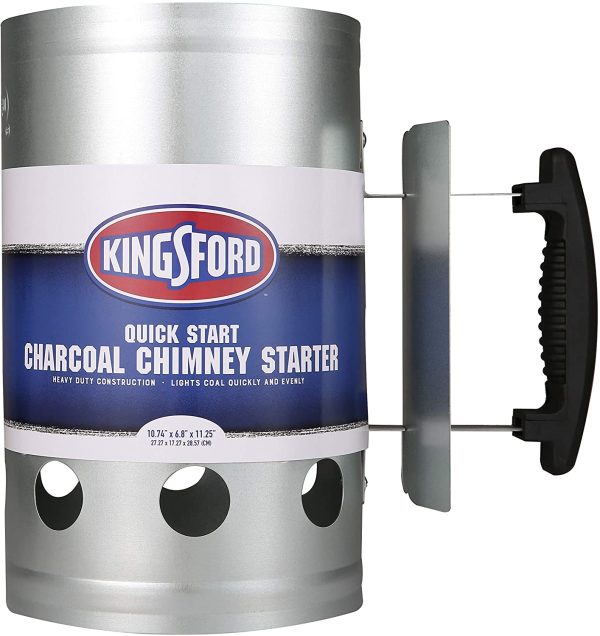 Kingsford BB0466 Deluxe BBQ Chimney Starter for Charcoal Grill, Silver - Image 3