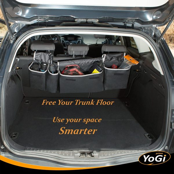 Trunk and Backseat car Organizer by Yogi Prime, hanging Trunk Storage Organizer Will Provides You The Most Storage Space Possible, Use It As A Back Seat Storage Car Cargo Organizer and Free Your Trunk Floor - Image 4