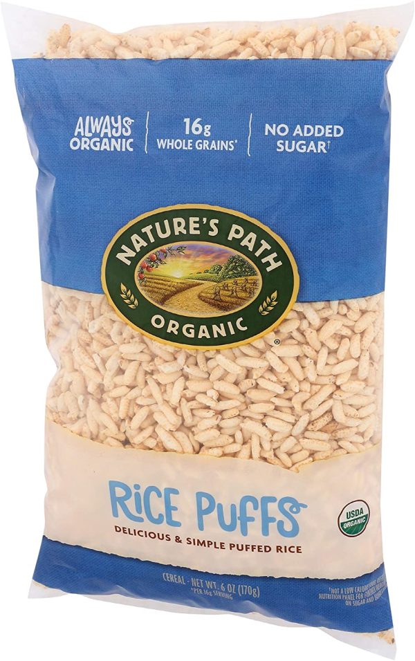 Nature's Path Organic Puffed Rice Cereal 170g EcoPac Bag, Light Brown - Image 3