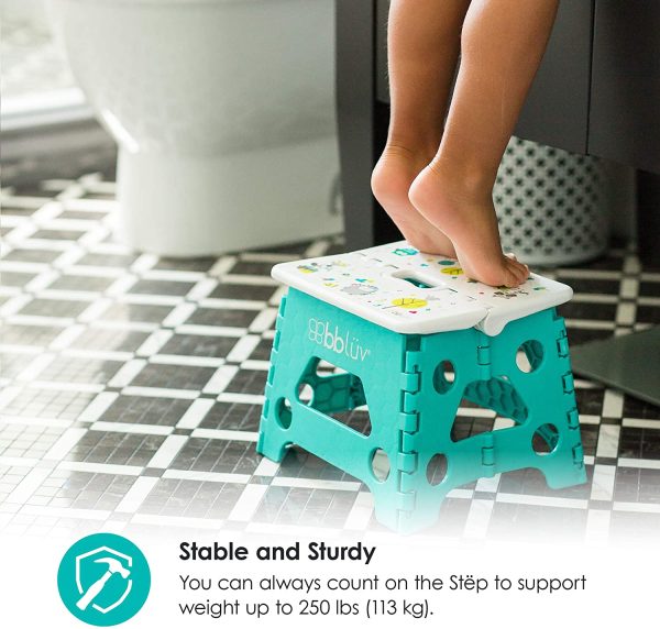 bbl??v - St??p - Foldable Step Stool - Safe, Compact and Easy to Clean (Aqua) - Image 8