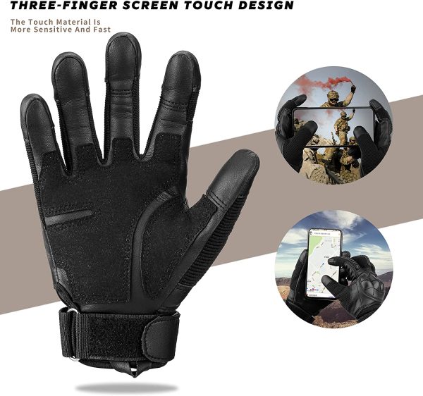 Tactical Gloves, Touch Screen Finger Mechanic Gloves , Military Gear Shooting Biking Motorbiking Hiking Airsoft Gloves - Image 3