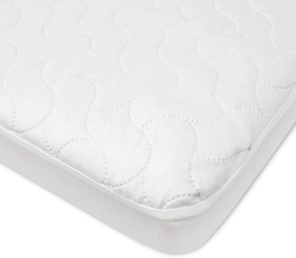 American Baby Company Waterproof Fitted Crib and Toddler Protective Mattress Pad Cover, White - Image 4