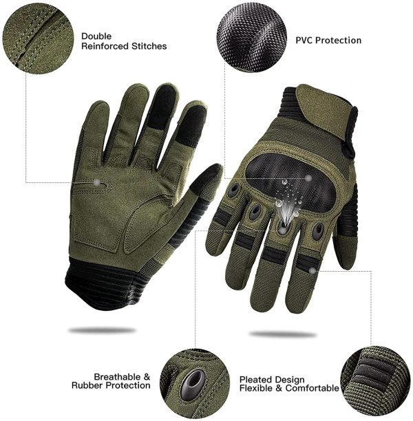 Tactical Gloves, Full Finger Touchscreen Gloves, Motorcycle Military Training Army Shooting Outdoor Gloves - Image 7