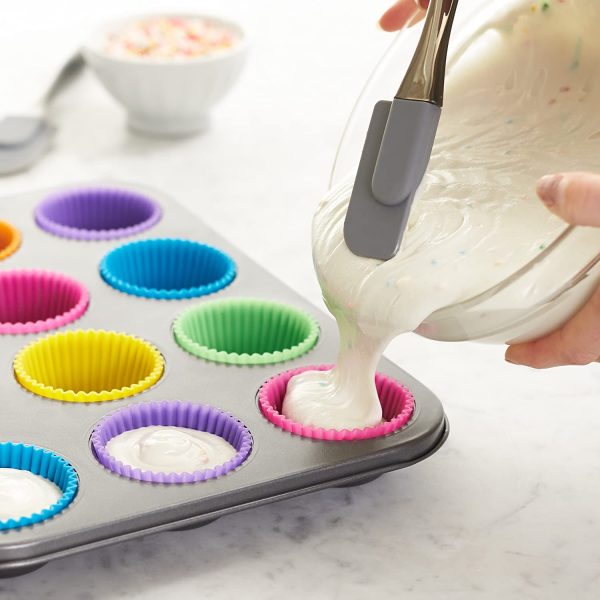 Reusable Silicone Baking Cups, Muffin and Cupcake, Pack of 12