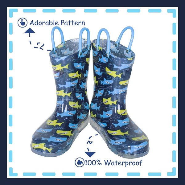 OUTEE Adorable Light Up Rain Boots for Little Kids - Image 3