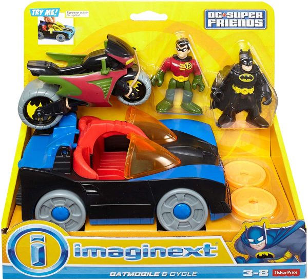 Fisher-Price Imaginext DC Super Friends, Batmobile & Cycle - Image 7