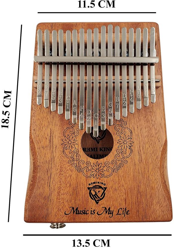 Kalimba Thumb Piano 17 keys Portable Wood Finger Piano Built-in with Pickup, learning instruction, Tune Hammer inside the package and protective case gift for kids and adults beginner and professional (17 Keys, Brown - Standard) - Image 6