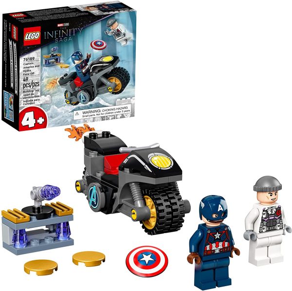 LEGO Marvel Captain America and Hydra Face-Off 76189 Collectible Building Kit; Captain America and Motorcycle Set; New 2021 (49 Pieces) - Image 4