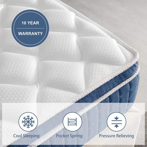 Twin Mattress 10 inch Foam and Hybrid Innerspring Mattress, Pocket Spring Hybrid Mattresses with CertiPUR-US Certified Foam, Medium Firm Bed Mattress - Image 4