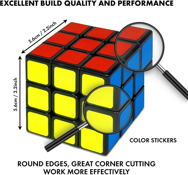 TwoBees Speed Cube, Classic Vivid Colors Matching Puzzle, 3x3x3 Cube Brain Teaser Puzzle for Kids, Boys, Girls and Adults - Image 5