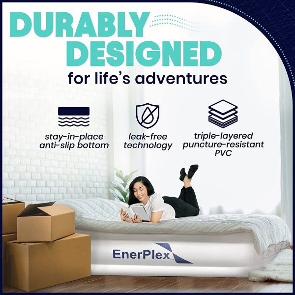 Premium Dual Pump Luxury Twin Size Air Mattress Airbed with Built in Pump Raised Double High Twin Blow Up Bed for Home Camping Travel - Image 5