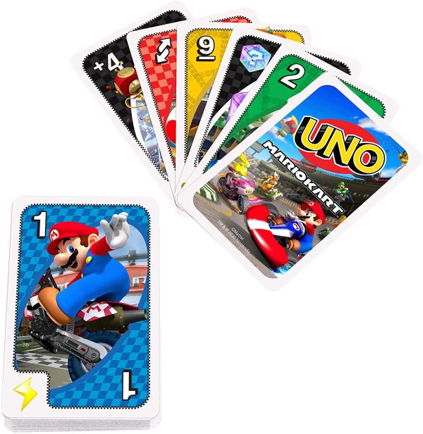 UNO Mario Kart Card Game with 112 Cards & Instructions for Players Ages 7 Years & Older, Gift for Kid, Family and Adult Game Night - Image 2