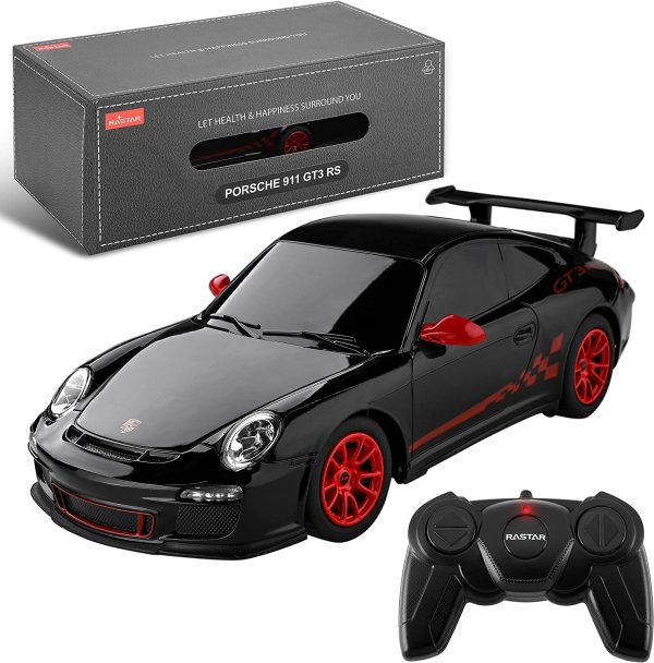 BEZGAR RC Car, 1:24 Scale Licensed RC Series Electric Remote Control Sport Racing Hobby Toy Car Model Vehicle Gift for Boys and Girls (39900 Black)