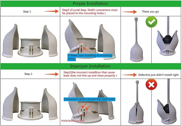 Toilet Plunger, Hideaway Toilet Plunger with Caddy, Plungers for Bathroom with Holder, Heavy Duty Toilet Plunger with Holder - White - Image 2