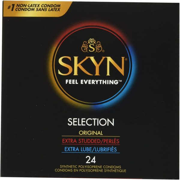 SKYN Selection Variety Condoms ?M?24 Count ?M?Includes SKYN Original, Extra Studded, and Extra Lube ?M?Latex-Free Condoms - Image 3