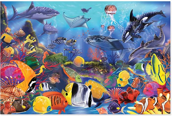 Melissa and Doug Underwater Floor Puzzle (Extra-Thick Cardboard Construction, Beautiful Original Artwork, 48 Pieces, 60.96 cm × 91.44 cm) - Image 2