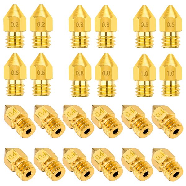 LUTER 24PCS MK8 Extruder Nozzles 3D Printer Nozzles 0.2mm, 0.3mm, 0.4mm, 0.5mm, 0.6mm, 0.8mm, 1.0mm with Free Storage Box for Makerbot Creality CR-10 Ender 3 5 - Image 4