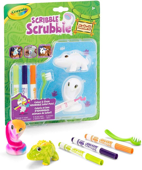 CRAYOLA  Scribble Scrubbie Safari Animals, Crocodile and Cobra, Holiday Toys, 2 Count, Age 3, 4, 5, 6 - Image 4