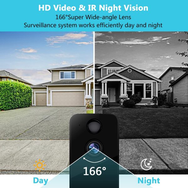 Wireless WiFi Video Doorbell Camera , Door Bell with Human Motion Detection, Night Vision, Battery Powered with2-Way Audio, 166??Wide Angle,IP65 Waterproof ,Lifetime Free Cloud Storage , (Doorbell) - Image 2