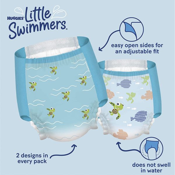 Swim Diapers, Size 3 Small, Huggies Little Swimmers Disposable Swimpants, 20 ct - Image 3