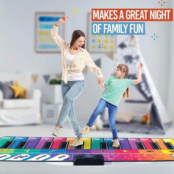 Play22 Colorful Keyboard Playmat 71" - 24 Keys Piano Play Mat - Piano Mat has Record, Playback, Demo, Play, Adjustable Vol. - Best Keyboard Piano Gift for Boys & Girls - Original - Image 2