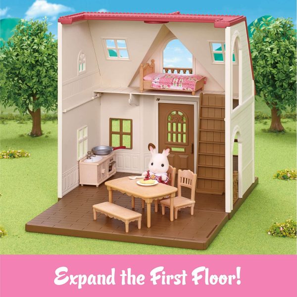 Calico Calico Critters Red Roof Cozy Cottage Starter Home, Dollhouse Playset, Furniture and Accessories Included - Image 7