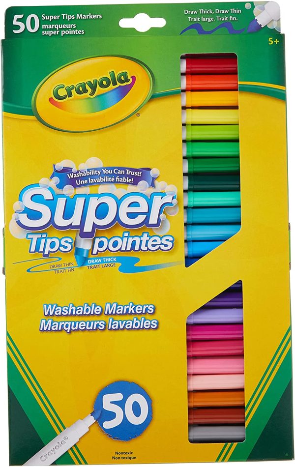 Crayola 50 Super Tips Washable Markers Arts & Crafts, 51 Count (Pack of 1), - Image 2