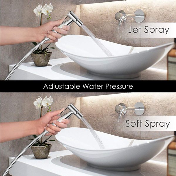 Luxury Bidet Sprayer for Toilet | Handheld Bidet Shattaf Toilet Spray | Stainless Steel Bathroom Baby Cloth Diaper Sprayer | Support Wall or Toilet Mount