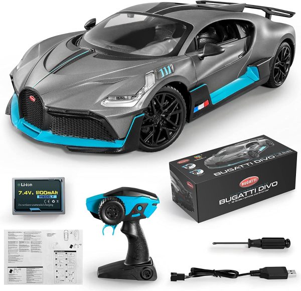 MIEBELY Bugatti Remote Control Car ?M?1/12 Scale RC Car for Children and Adults ?M?Realistic Bugatti Divo Car with Lights ?M?Detachable Steering Ring for Left and Right-Handed ?M?Max Speed 18km/h Toy Car (1/12) - Image 9