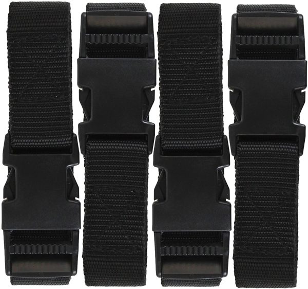 TT-57 Xi-26-D 76064P, Utility Strap with Quick-Release Buckle, 72" L, Black, 4 Piece