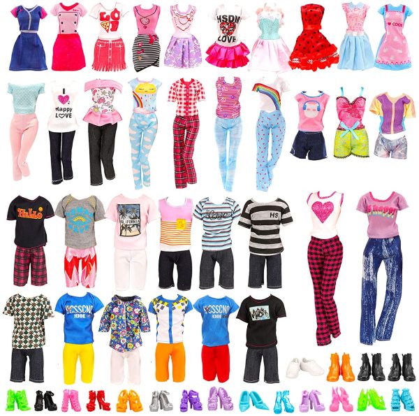 Barwa  Casual Clothes Outfits with 4 Shoes for Ken + 5 Fashion Dresses 5 Tops 5 Pants with  Shoes for 11.5 Inch Girl Doll - Image 3