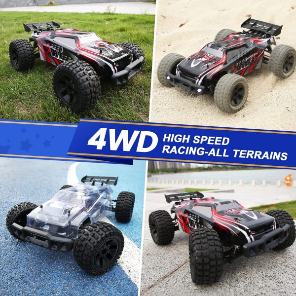 DEERC 9206E Remote Control Car 1:10 Scale Large RC Cars 48+ kmh High Speed for Adults Boys Kid,Extra Shell 4WD 2.4GHz Off Road Monster RC Truck,All Terrain Crawler Gift with 2 Battery for 40+ Min Play - Image 6