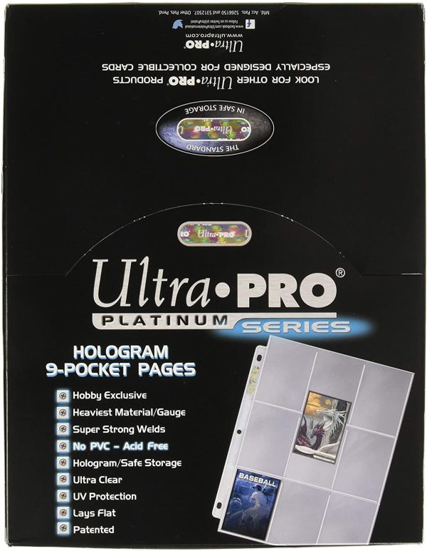 Ultra Pro 9-Pocket Trading Card Pages - Platinum Series (100 Pages), Multicolor, UP209D-1