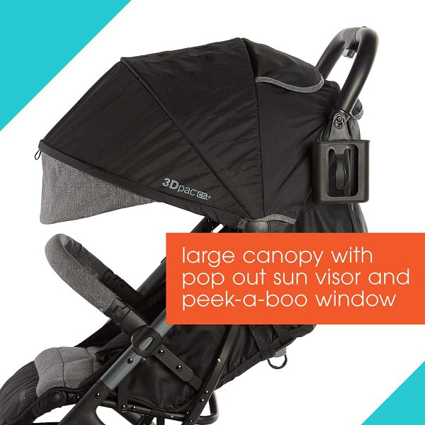 Summer Infant 3Dpac CS+ Compact Fold Stroller, Ash Gray - Image 7