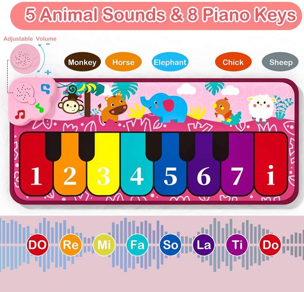 Piano Mat Kids Toys, Musical Piano Keyboard Dance Mat Early Educational Toys for Baby Girls Boys Toddlers - Image 6