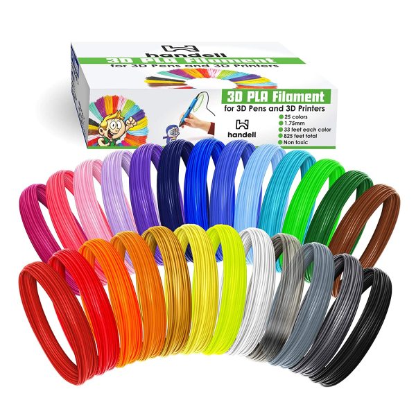 3D Pen & Printer Filament Refills | PLA 1.75mm | 25 Colour Array, 20 Solid Colours + 5 Fluorescent/Transparent, 33ft Each, 825 Feet Total - Image 7