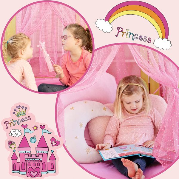 Tiny Land Princess Castle Play Tent With Star Lights & Carry Bag, Kids Foldable Pop Up Play Tent/House Toy For Indoor & Outdoor Use - Image 3