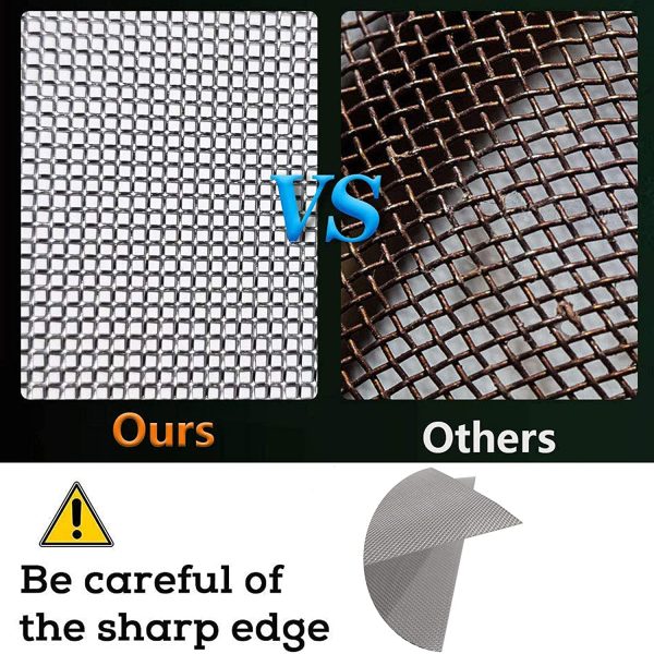 Woven Wire Mesh,304 Stainless Steel Mesh Screen,Air Vent Mesh 11.8"X8.2"(300X 210mm),Hard and Heat Resisting Metal Mesh Sheet for Windows,Door,Filter