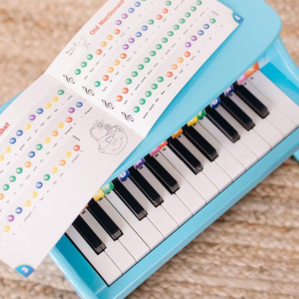 Melissa & Doug Learn-to-Play Piano with 25 Keys and Color-Coded Songbook - Blue - Image 7