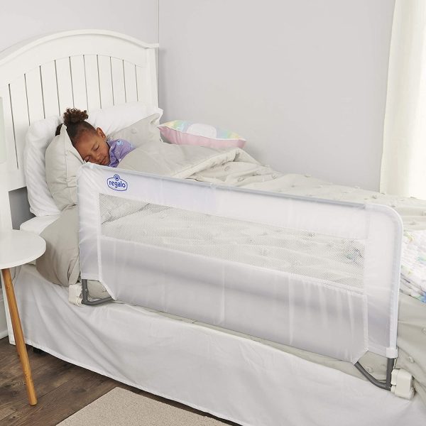 Regalo Swing Down Bed Rail Guard, with Reinforced Anchor Safety System - Image 2