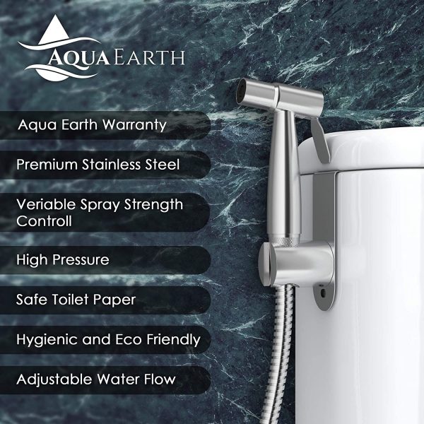 Luxury Bidet Sprayer for Toilet | Handheld Bidet Shattaf Toilet Spray | Stainless Steel Bathroom Baby Cloth Diaper Sprayer | Support Wall or Toilet Mount - Image 2