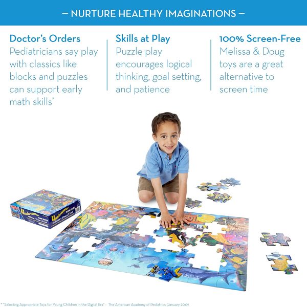 Melissa and Doug Underwater Floor Puzzle (Extra-Thick Cardboard Construction, Beautiful Original Artwork, 48 Pieces, 60.96 cm × 91.44 cm)