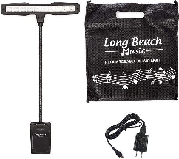 Rechargeable Clip-on Music Stand Orchestra Light- 10 Bright LEDs- Includes USB Cord, Wall Plug, and Carrying Bag- Also for Reading, DJs, Artists, Crafting - Image 4