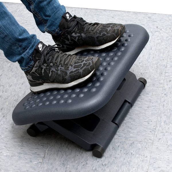 Mind Reader Rest, Ergonomic Foot, Pressure Relief for Comfort, Back, and Body, 3 Height, Black - Image 3