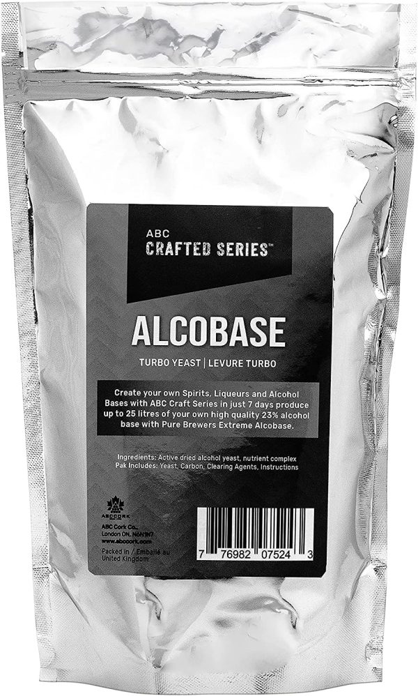 ABC Cork Turbo Yeast | Alcohol Ingredient Kit | Makes 25L of 23% Alcohol Base for Spirits