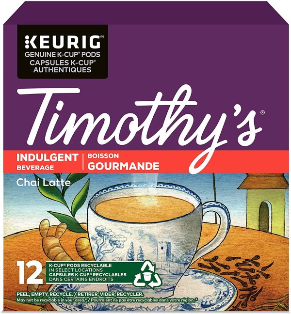 Timothy's Chai Latte K-Cup Coffee Pods, 12 Count For Keurig Coffee Makers - Image 2