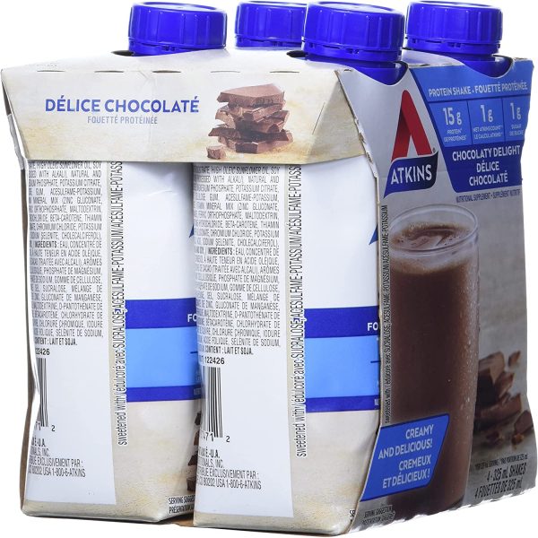 Atkins Advantage Shakes, Chocolaty Delight, 1g Sugar, Keto-Friendly, High Protein, 1.3 Liter - Image 4