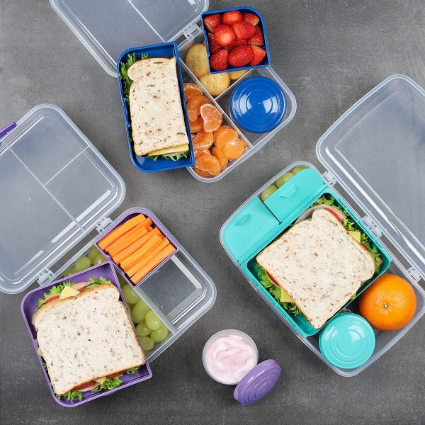 to Go Collection Bento Box, Clear with Assorted Colors - Image 7