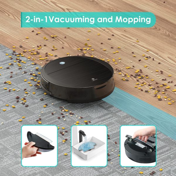 Lefant Robot Vacuums, 2-in-1 Robotic Vacuum Cleaner and Mopping, Small body design with 2200pa powerful suction, Automatic Self-Charging intelligent vacuum robot, Ideal for Pet Hair/Hard floor/Low Pile Carpet. (M213) - Image 6